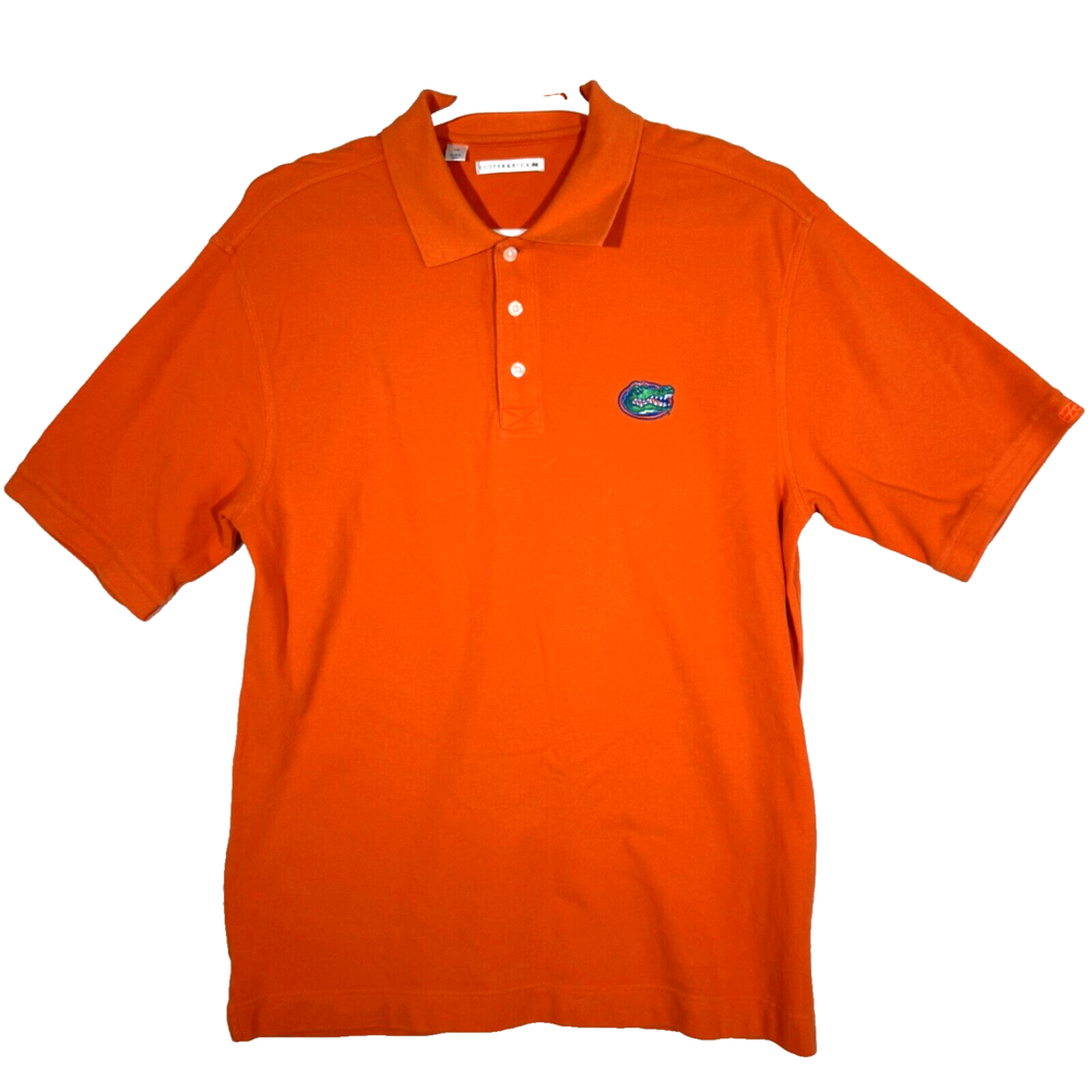 Cutter & Buck Polo Shirt Mens Large Orange Florida Gators Cotton Golf
